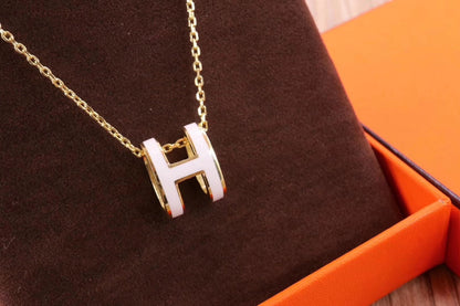 [LumiVibe]HM CLIC YELLOW ENAMEL GOLD NECKLACE
