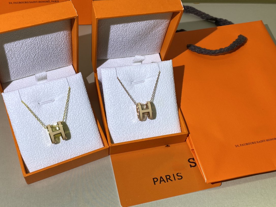 [LumiVibe]HM CLIC YELLOW ENAMEL GOLD NECKLACE