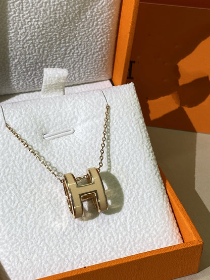 [LumiVibe]HM CLIC YELLOW ENAMEL GOLD NECKLACE