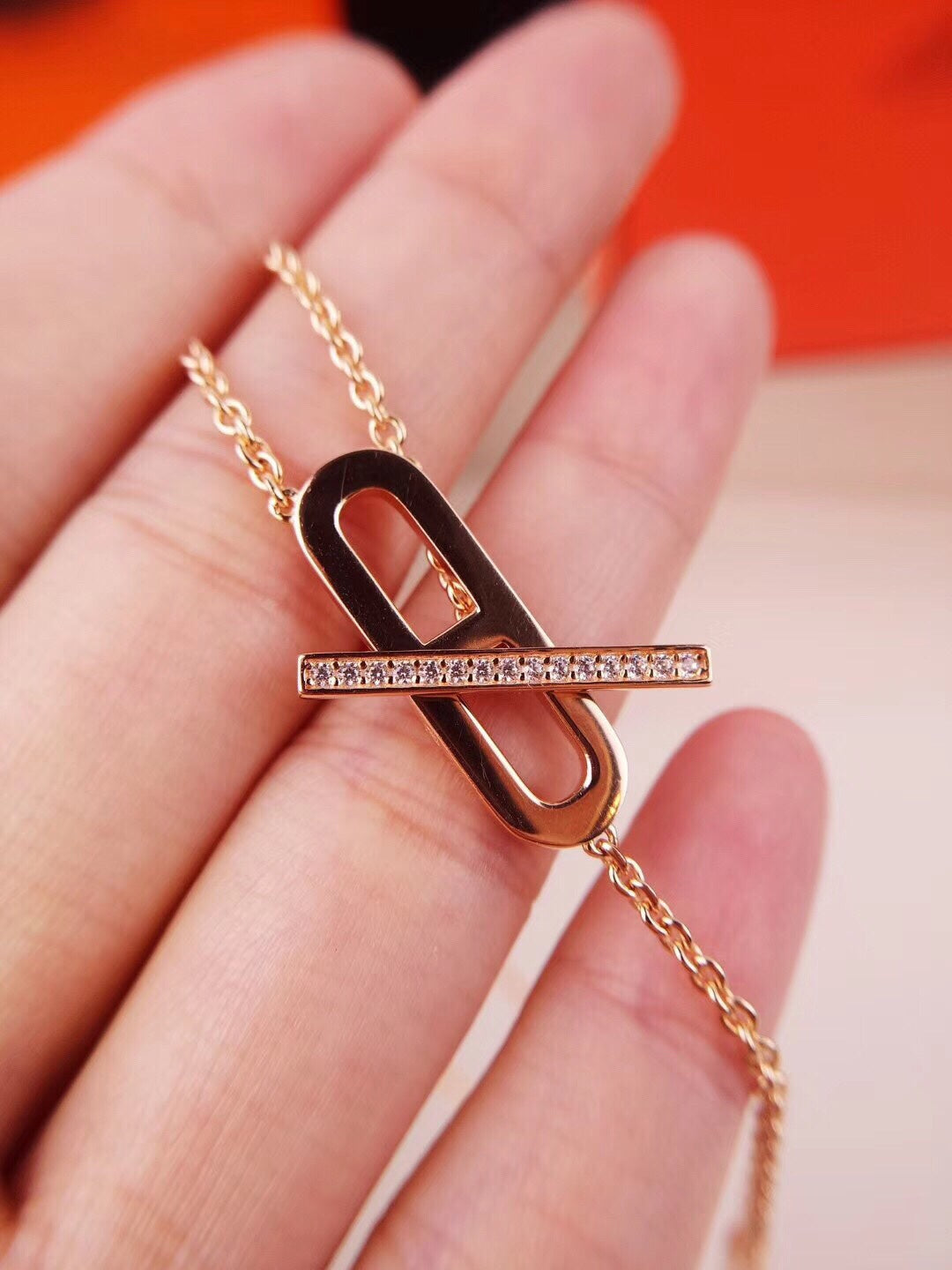 [LumiVibe]HM FIRE PIG NOSE NECKLACE TRENDY STREET