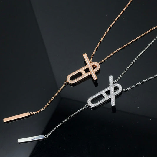 [LumiVibe]HM NECKLACE PLATINUM ROSE GOLD DIAMOND