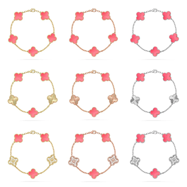 [LumiVibe] CLOVER 5 MOTIFS  PINK MOP BRACELET COLLECTION
