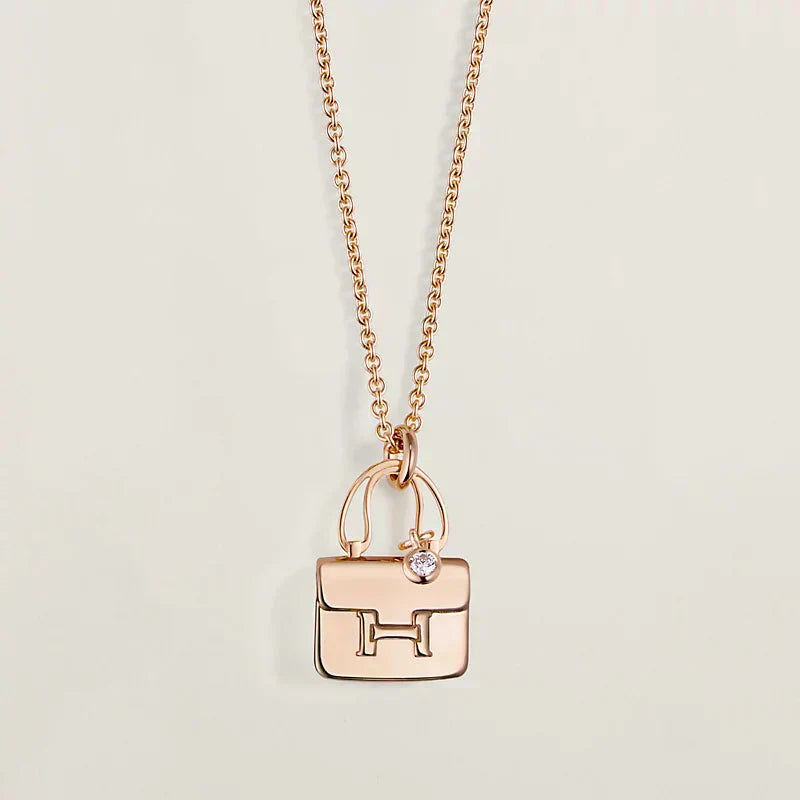 [LumiVibe]AMULETTE PEDANT ROSE GOLD NECKLACE