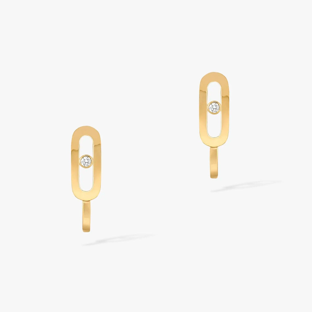 [LumiVibe]CREOLES MOVE UNO MINI 1 DIAMOND EARRINGS