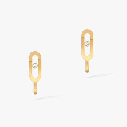 [LumiVibe]CREOLES MOVE UNO MINI 1 DIAMOND EARRINGS