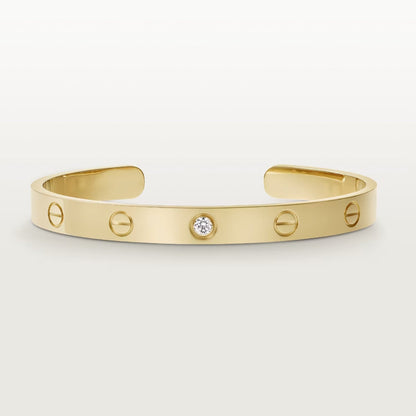 [LumiVibe]LOVE BRACELET 6.1MM 1 DIAMOND OPEN CUFF