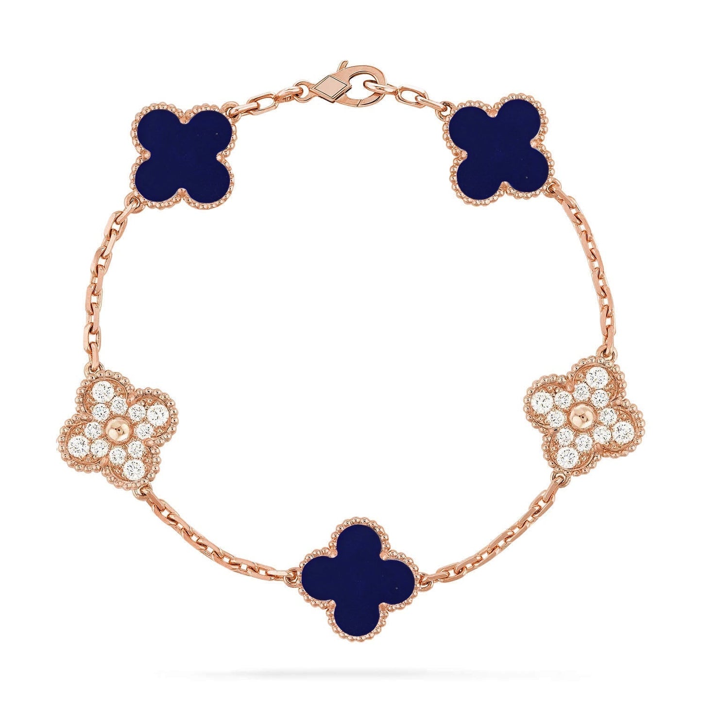 [LumiVibe]CLOVER 5 MOTIF LAPIS LAZULI BRACELET COLLECTION