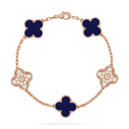 [LumiVibe]CLOVER 5 MOTIF LAPIS LAZULI BRACELET COLLECTION
