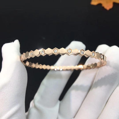 [LumiVibe]BEE LOVE PINK GOLD DIAMOND BRACELET