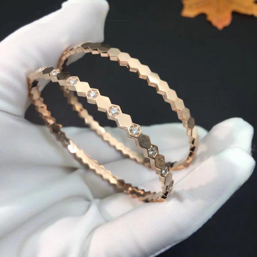 [LumiVibe]BEE LOVE PINK GOLD DIAMOND BRACELET