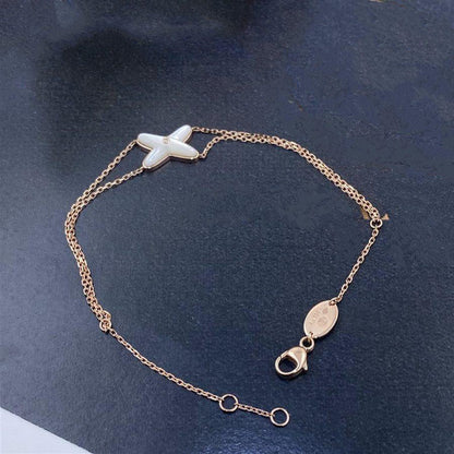 [LumiVibe]JEUX BRACELET WHITE MOP PINK GOLD 1 DIAMOND