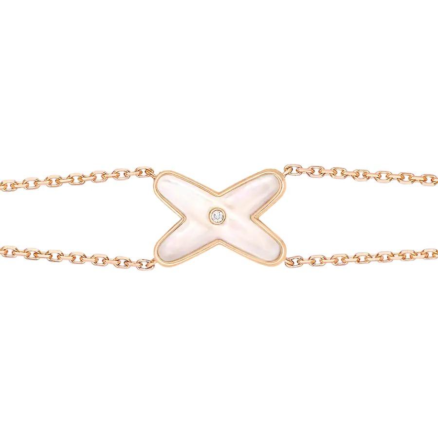 [LumiVibe]JEUX BRACELET WHITE MOP PINK GOLD 1 DIAMOND