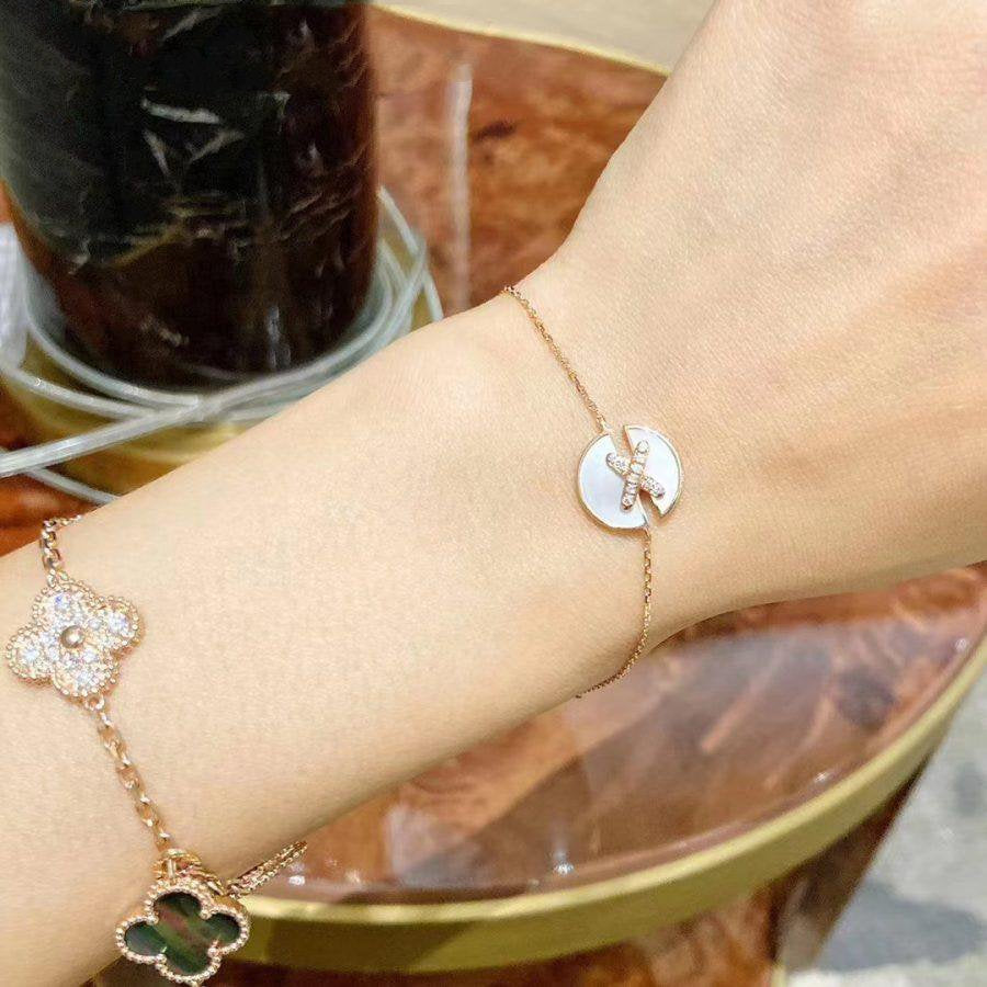 [LumiVibe]JEUX DE BRACELET MOP PINK GOLD DIAMONDS