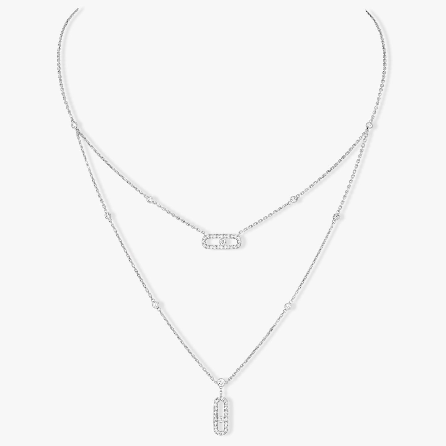 [LumiVibe]MOVE 2 ROW DIAMOND NECKLACE