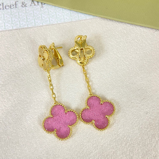 [Lumivibe]2026 NEW CLOVER 2 MOTIF  BUBBLE PINK ENAMEL