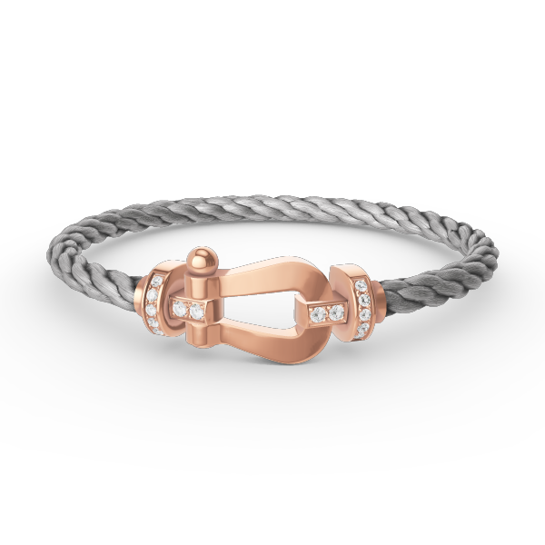 [LumiVibe]FORCE LARGE HORSESHOE HALF DIAMOND BRACELET ROSE GOLD
