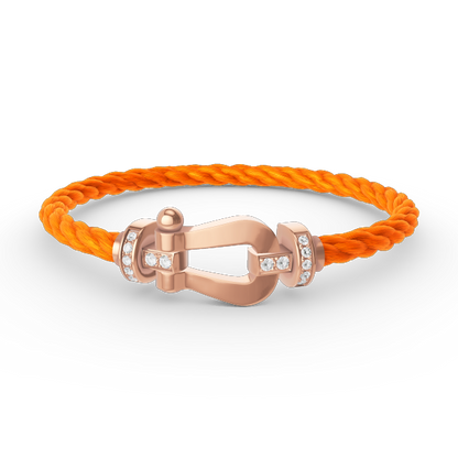 [LumiVibe]FORCE LARGE HORSESHOE HALF DIAMOND BRACELET ROSE GOLD