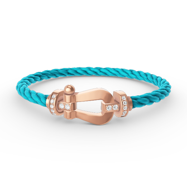 [LumiVibe]FORCE LARGE HORSESHOE HALF DIAMOND BRACELET ROSE GOLD