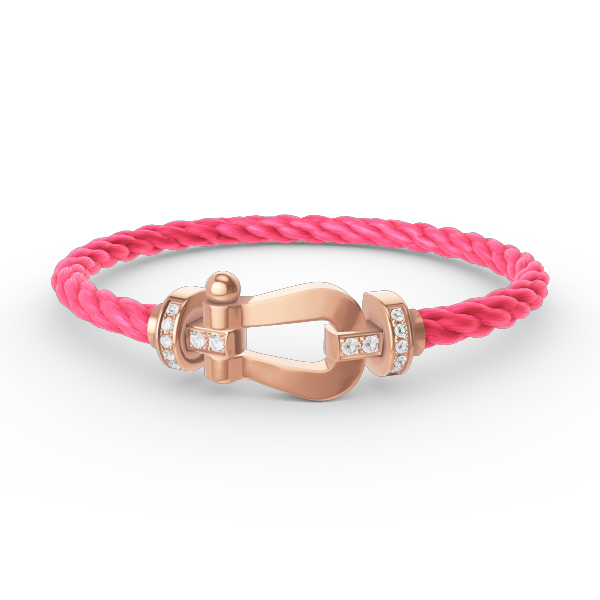 [LumiVibe]FORCE LARGE HORSESHOE HALF DIAMOND BRACELET ROSE GOLD