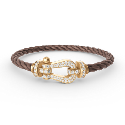 [LumiVibe]FORCE LARGE HORSESHOE FULL DIAMOND BRACELET GOLD