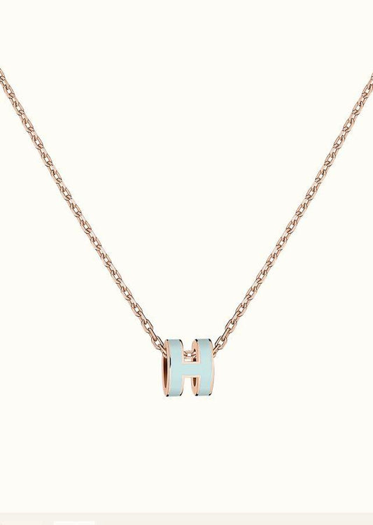 [LumiVibe]POP H LIGHT BLUE NECKLACE