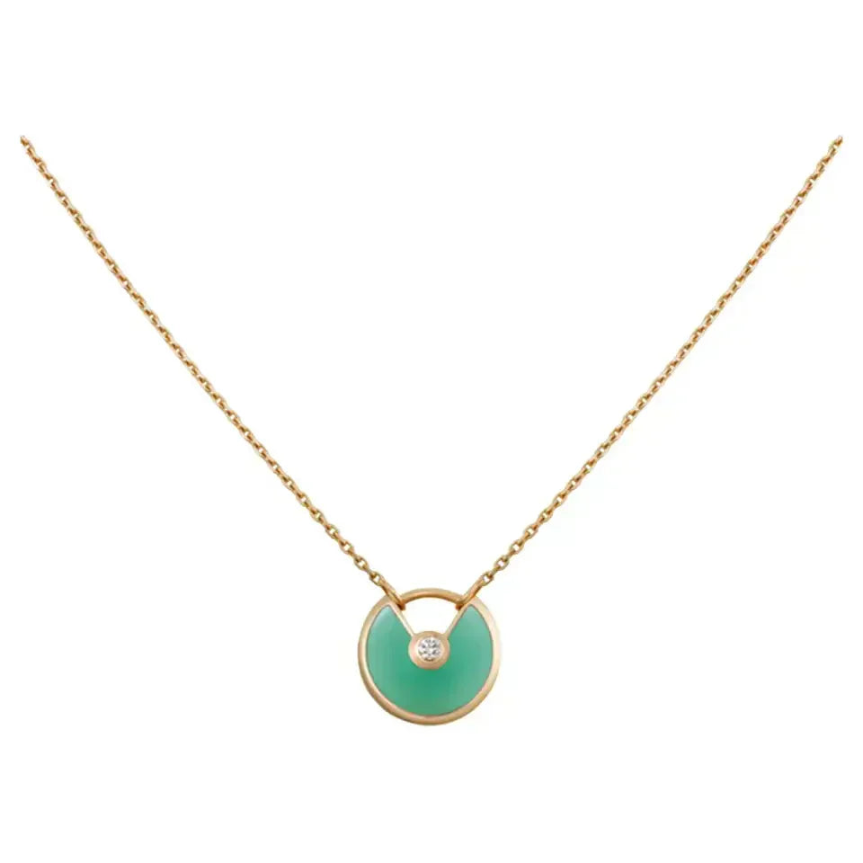 [LumiVibe]AMULETTE GOLD MALACHITE NECKLACE