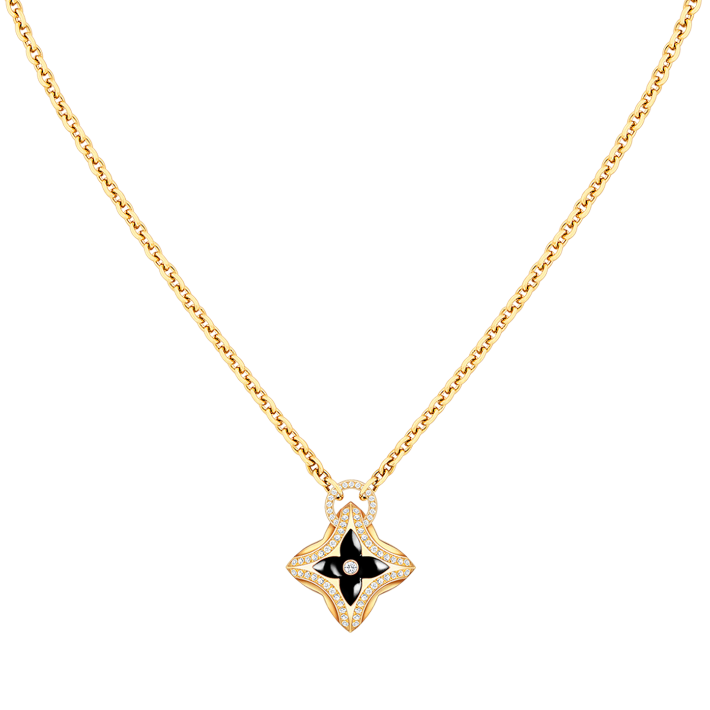 [LumiVibe]STAR PEDANT PINK GOLD DIAMOND NECKLACE