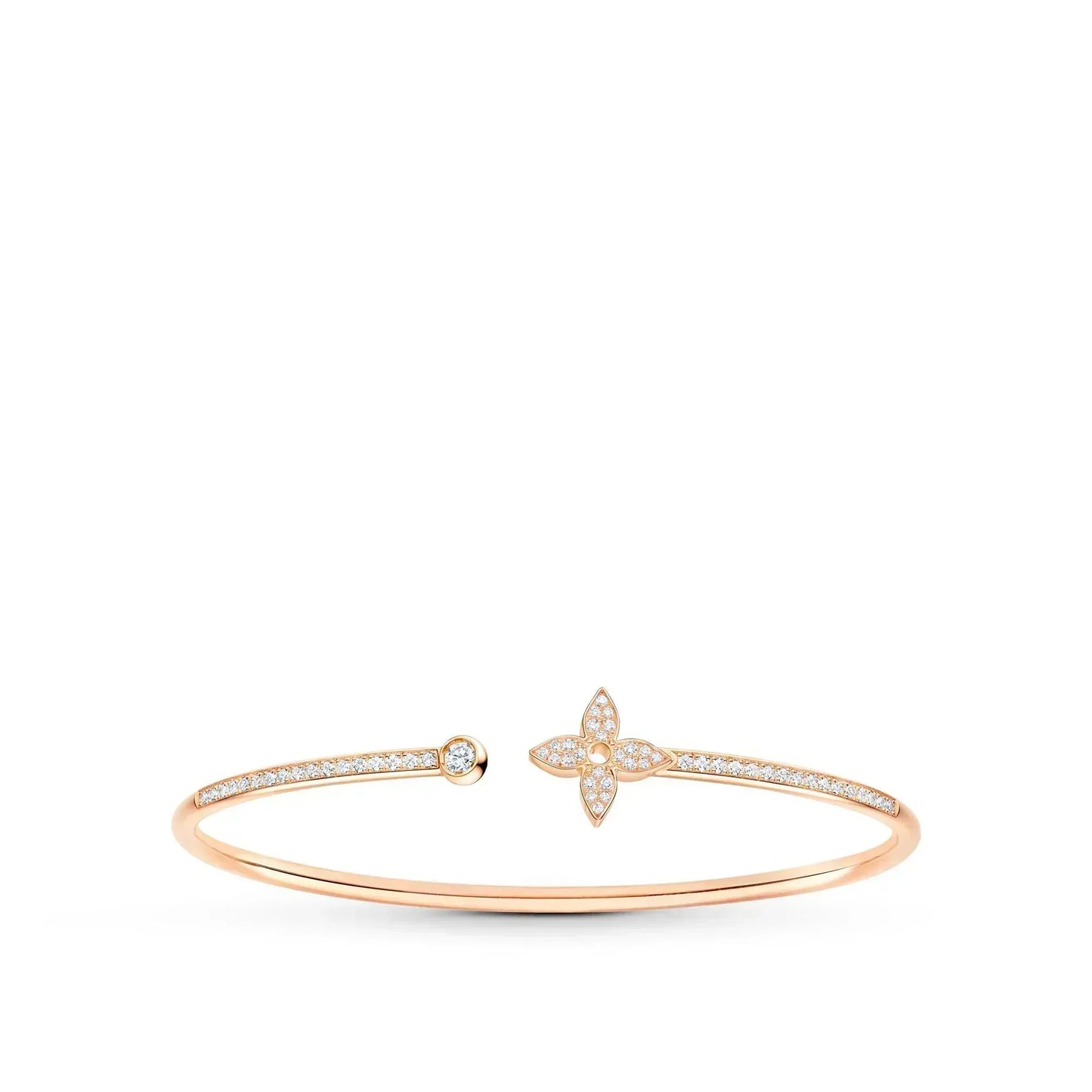 [LumiVibe]IDYLLE PINK GOLD OPEN BRACELET DIAMOND PAVED