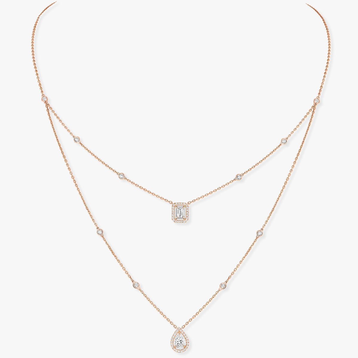 [LumiVibe]MY TWIN 2 ROW DIAMOND NECKLACE