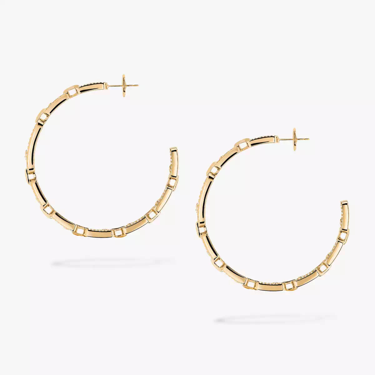[[LumiVibe]Move Link Diamond Hoop Earrings
