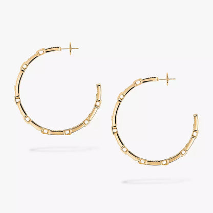 [[LumiVibe]Move Link Diamond Hoop Earrings