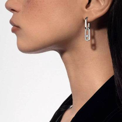 [LumiVibe]Move Link Diamond Earrings