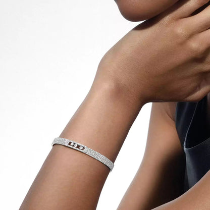[LumiVibe]Move Noa Full Pavé Diamond Bangle Bracelet