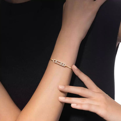 [LumiVibe]Move Pavé Diamond Bangle Bracelet M