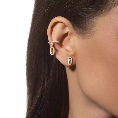 [LumiVibe]Move Uno Diamond Stud Earrings