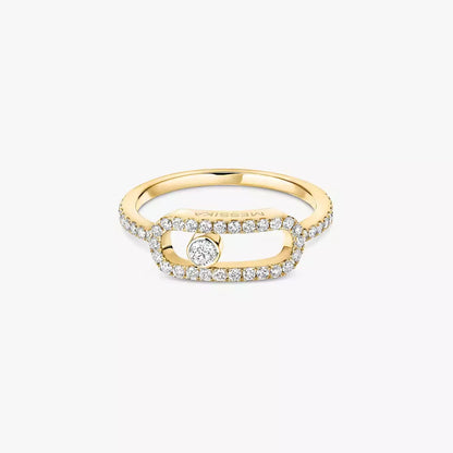 [LumiVibe]Move Uno Diamond Ring in Gold