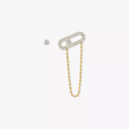 [LumiVibe]Move Uno Diamond Earrings