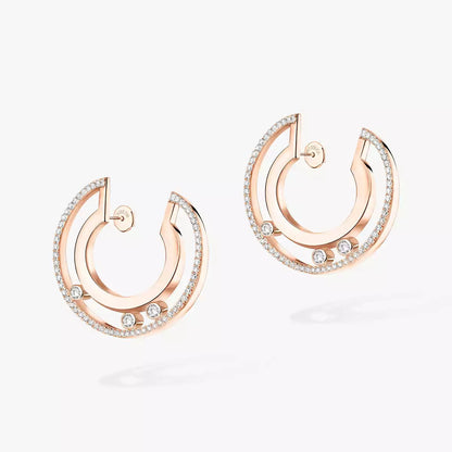 [LumiVibe]Move Romane Small Diamond Hoop Earrings