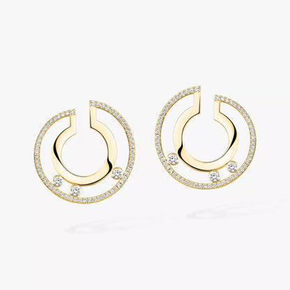 [LumiVibe]Move Romane Small Diamond Hoop Earrings