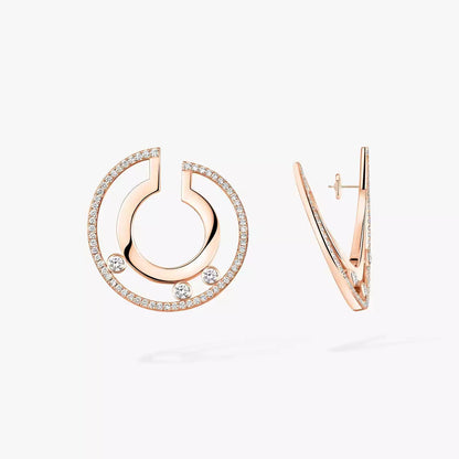 [LumiVibe]Move Romane Small Diamond Hoop Earrings