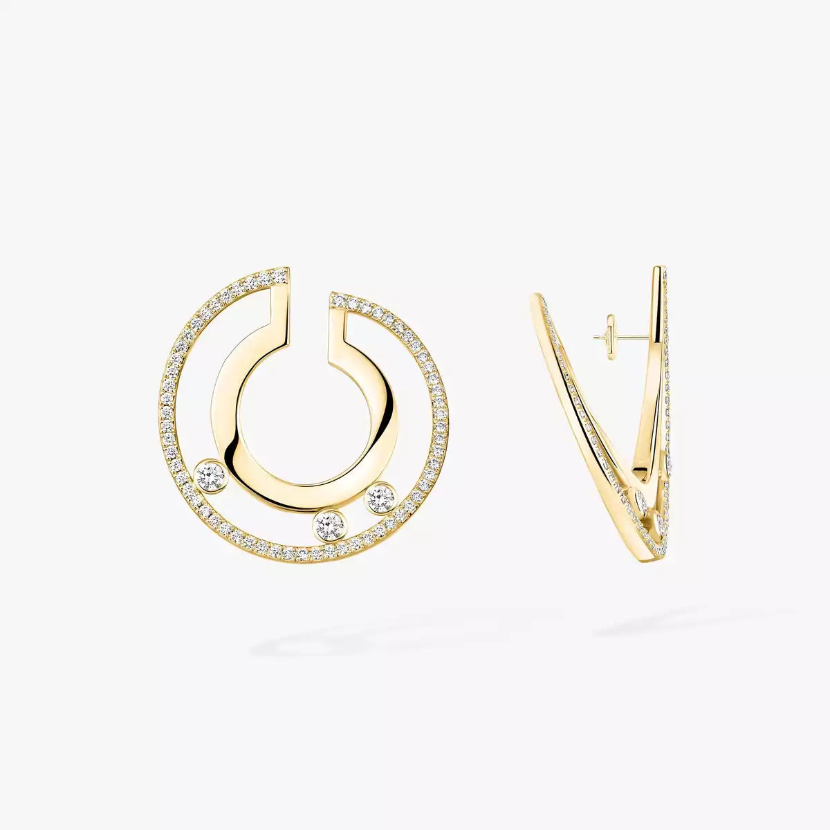 [LumiVibe]Move Romane Small Diamond Hoop Earrings