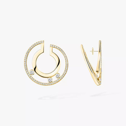 [LumiVibe]Move Romane Small Diamond Hoop Earrings