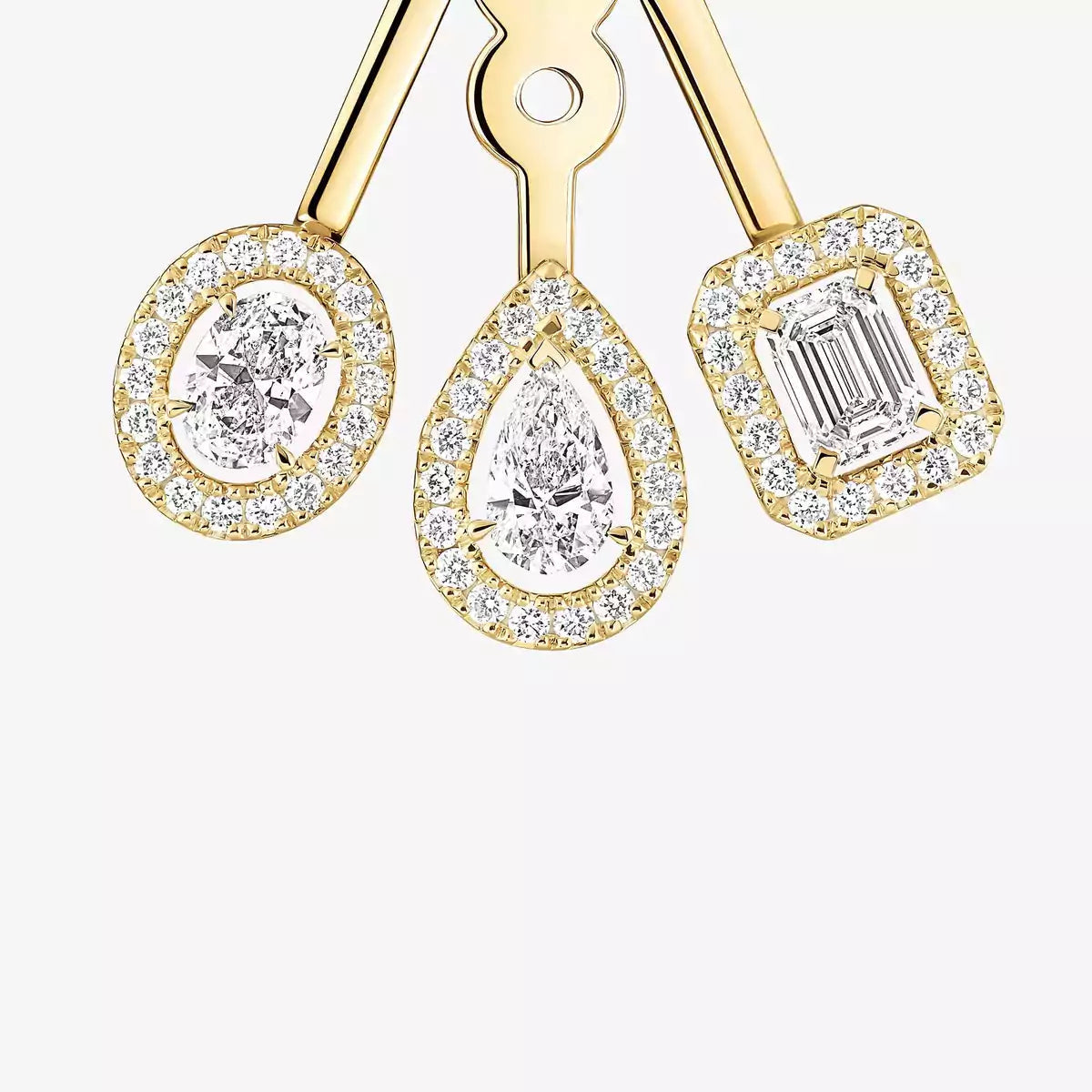 [LumiVibe] My Twin Trio  Diamond Earrings
