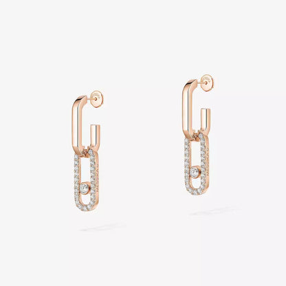 [LumiVibe]Move Link Diamond Earrings