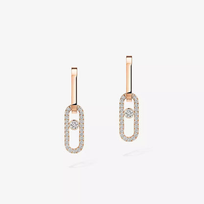 [LumiVibe]Move Link Diamond Earrings