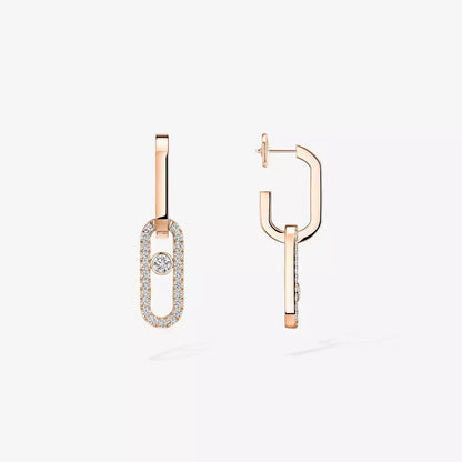 [LumiVibe]Move Link Diamond Earrings