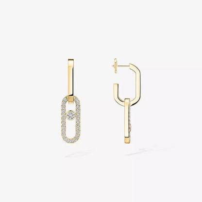 [LumiVibe]Move Link Diamond Earrings