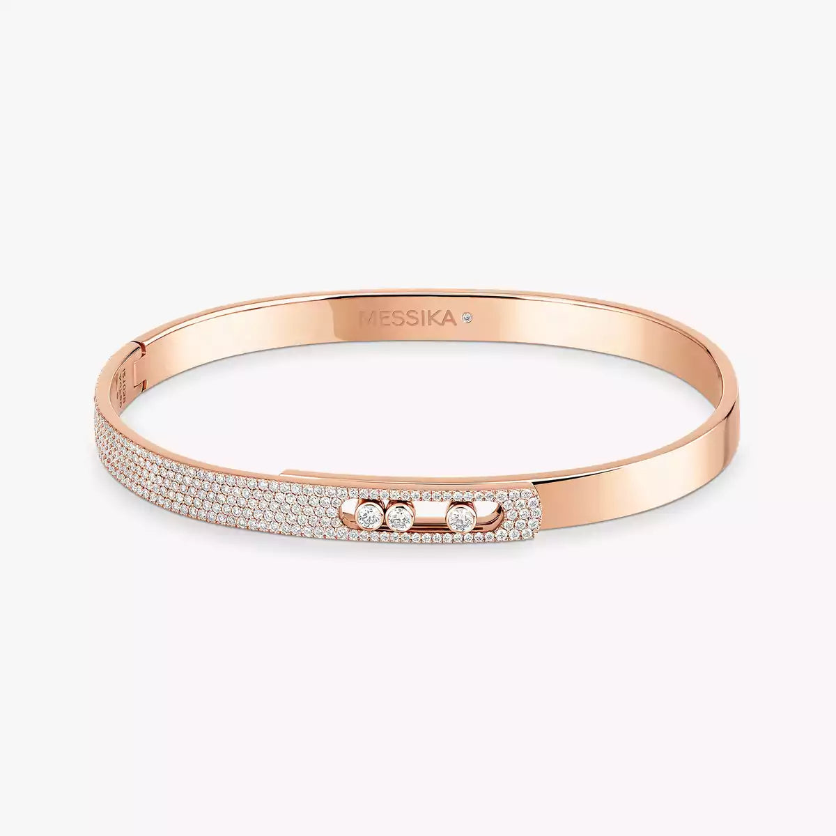 [LumiVibe]Move Noa Rose Gold Pavé Diamond Bangle Bracelet