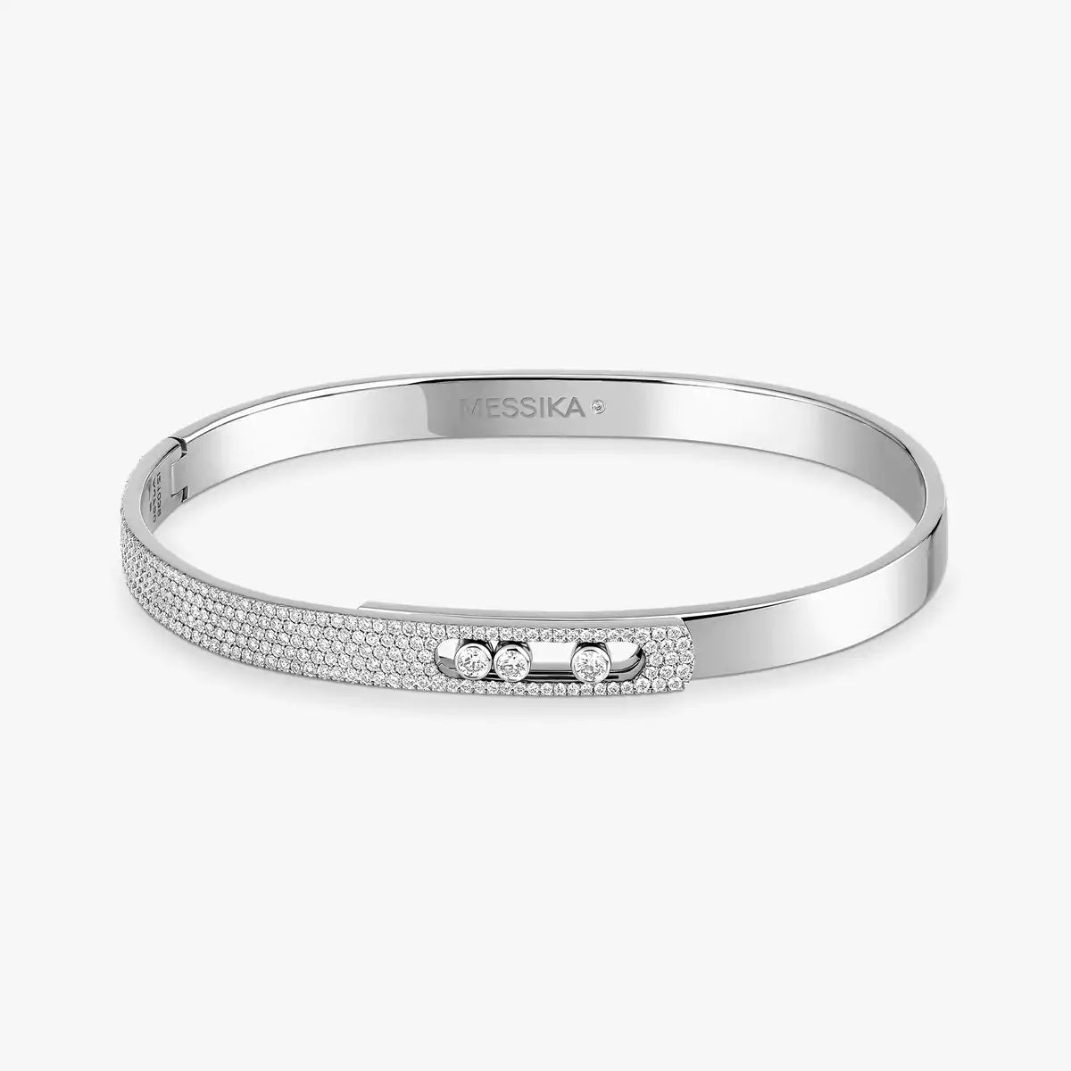 [LumiVibe]Move Noa Rose Gold Pavé Diamond Bangle Bracelet