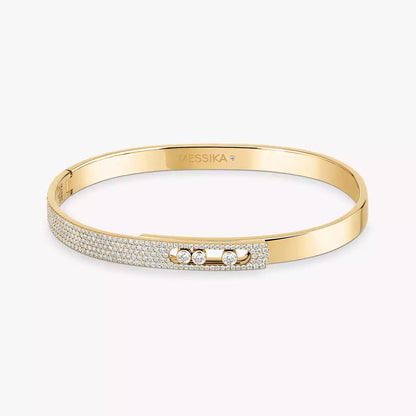 [LumiVibe]Move Noa Rose Gold Pavé Diamond Bangle Bracelet